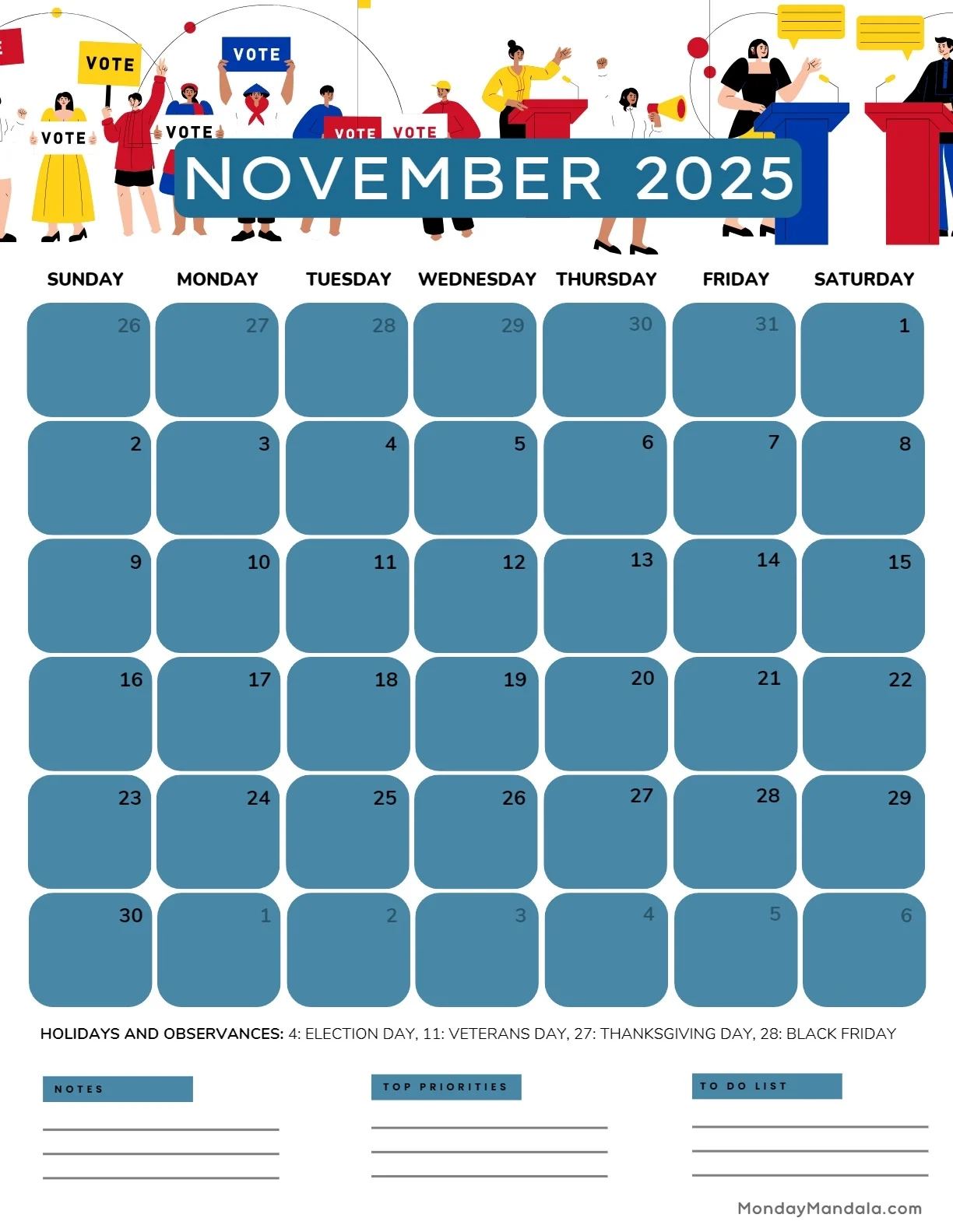 November And December 2025 Calendar
