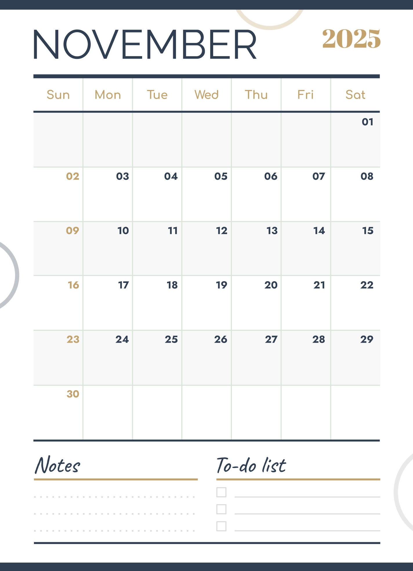 November 2025 Calendar Free Google Docs Template Gdoc io November 2025 Calendar Free Google Docs Template Gdoc io