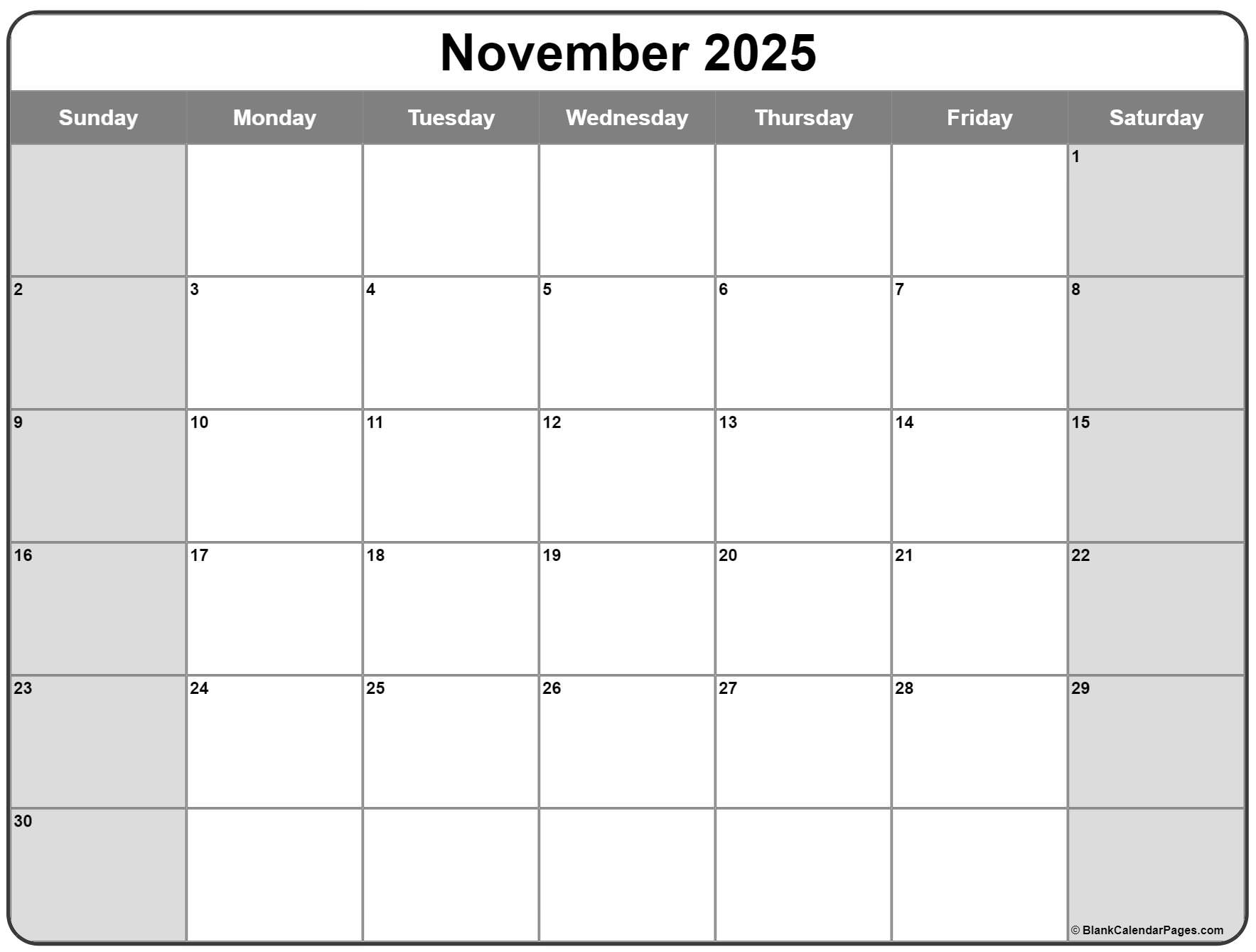 November 2025 Calendar Free Printable Calendars November 2025 Calendar Free Printable Calendars