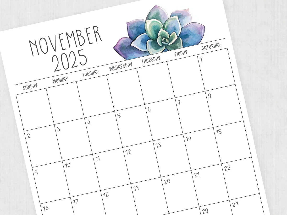 November 2025 Calendar Printable PDF Templates November 2025 Calendar Printable PDF Templates