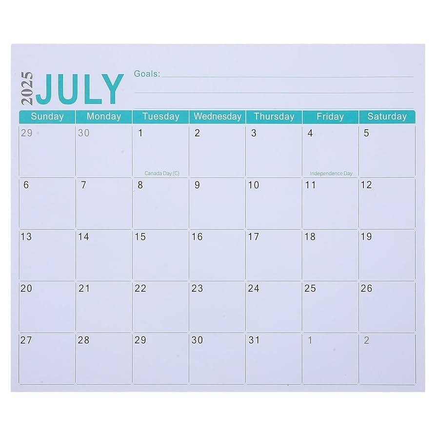 Free Printable July Calendar 2026 Blank