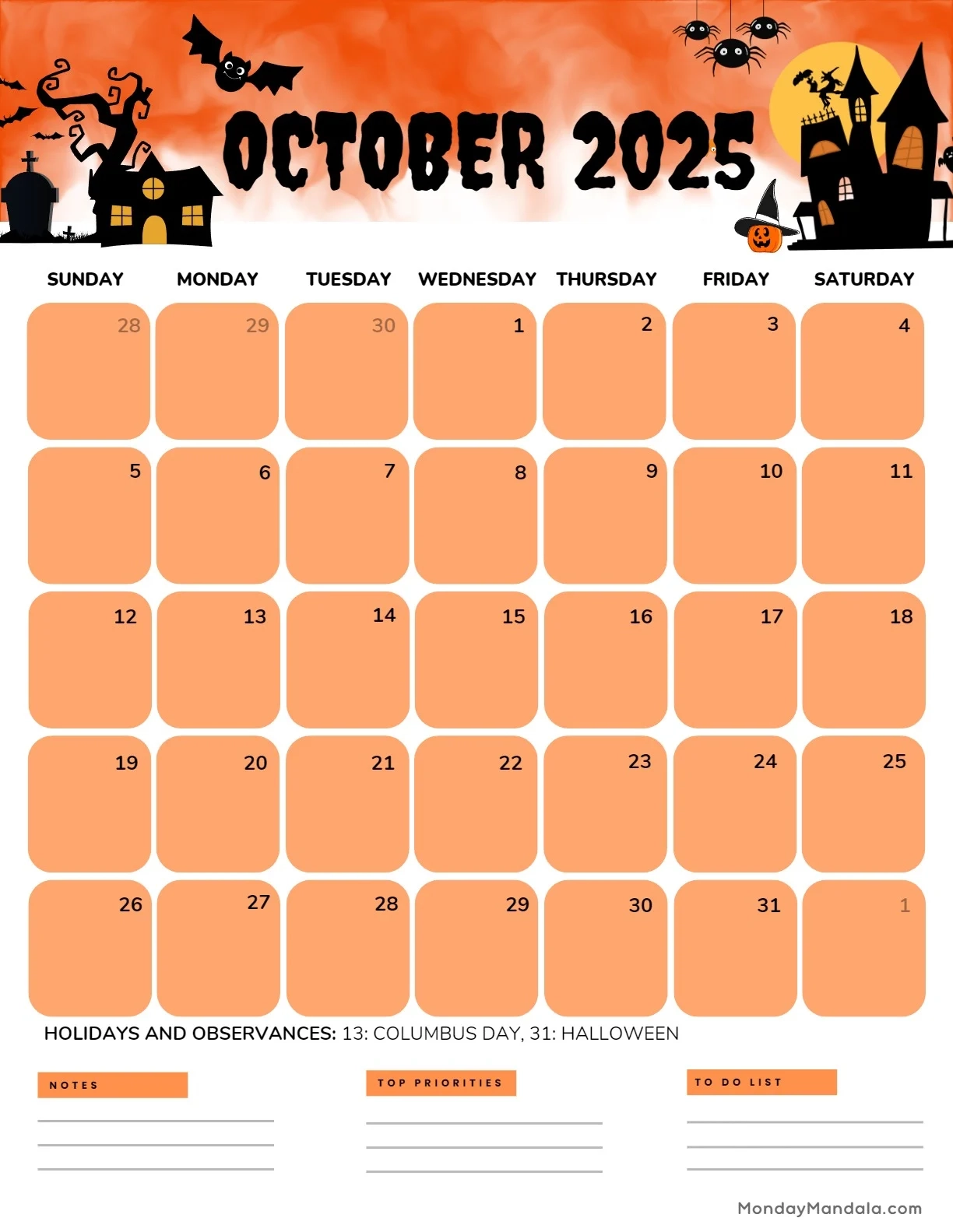 October 2025 Calendar 52 Free PDF Printables October 2025 Calendar 52 Free PDF Printables