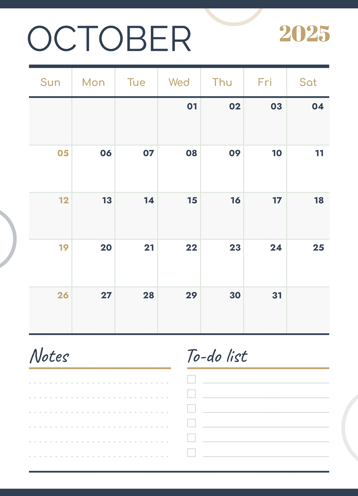 October 2025 Calendar Free Google Docs Template Gdoc io October 2025 Calendar Free Google Docs Template Gdoc io