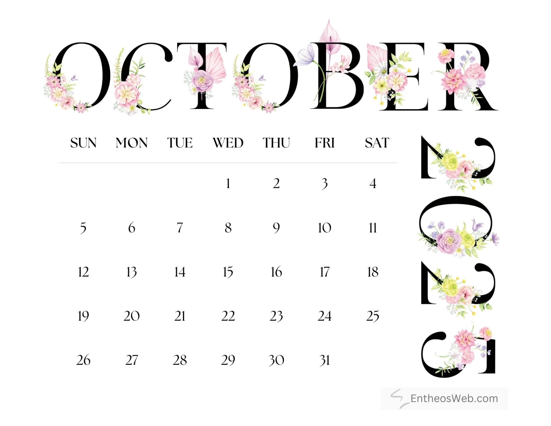 October 2025 Blank Calendar Free October 2025 Blank Calendar Free