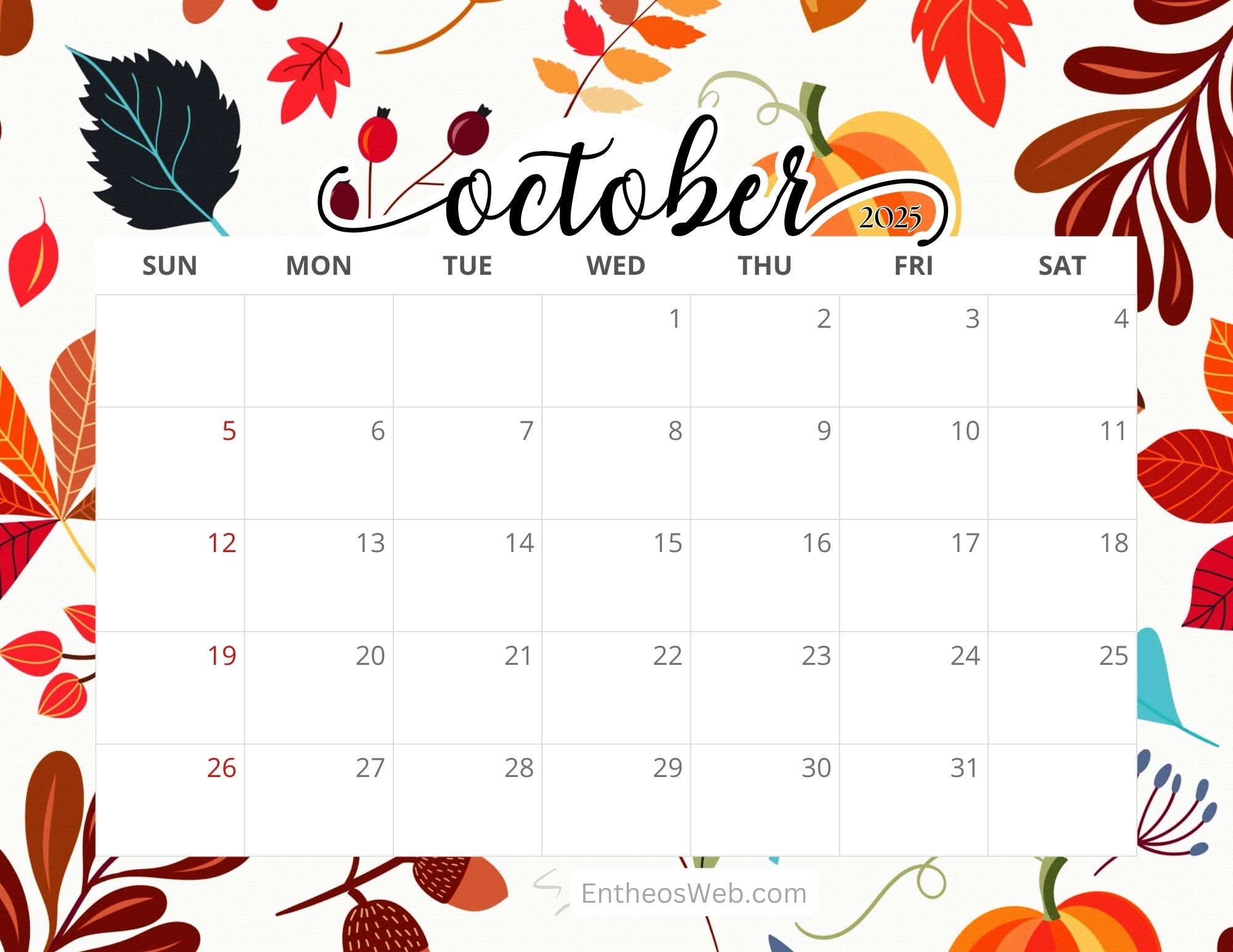 October 2025 Calendar Free Printables EntheosWeb October 2025 Calendar Free Printables EntheosWeb