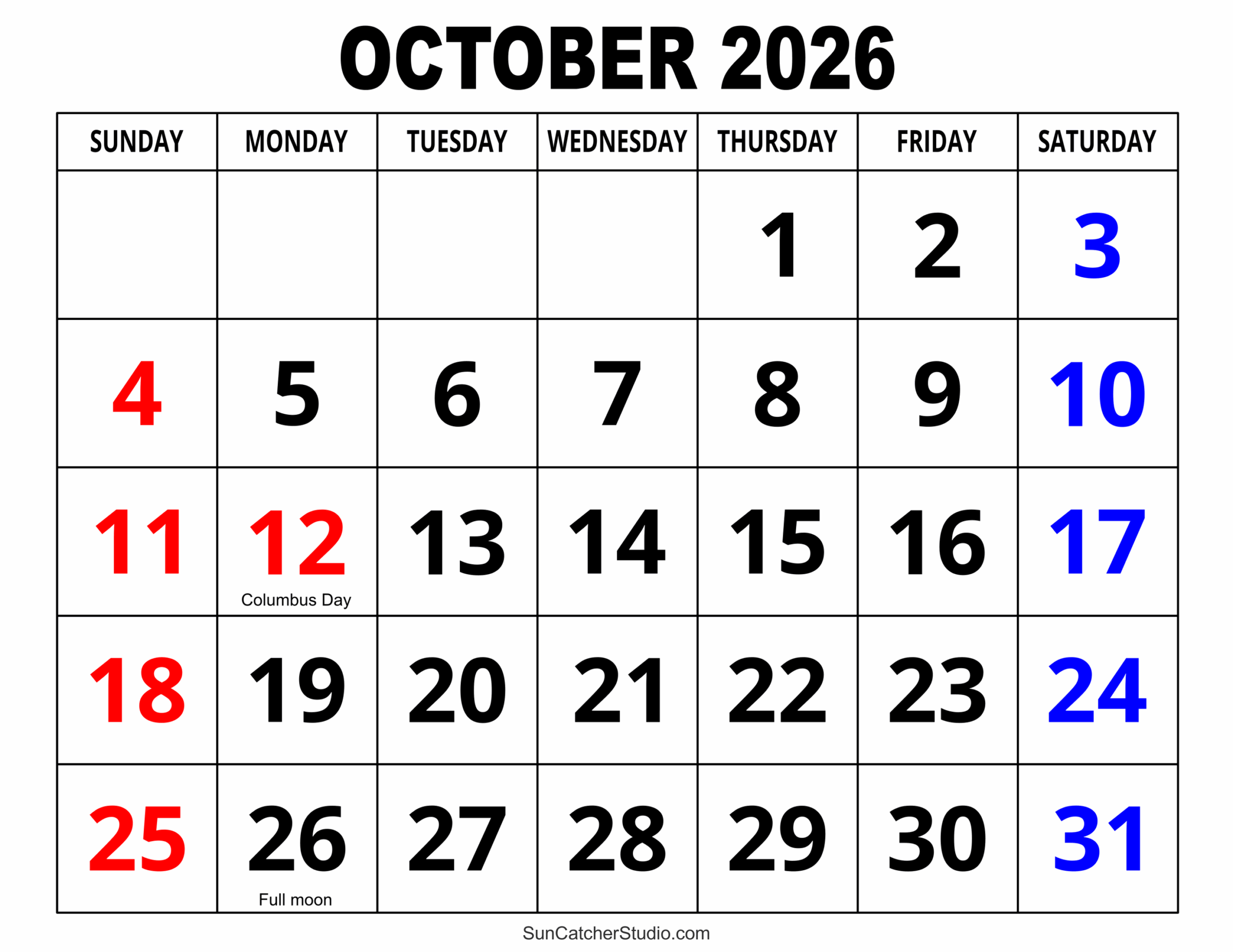 Blank Calendar October 2026 Free Download Blank Calendar October 2026 Free Download