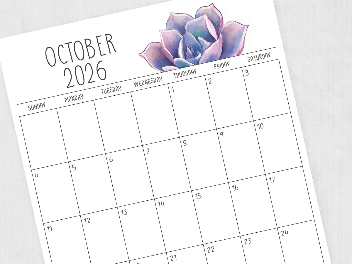 October 2026 Calendar Printable PDF Templates October 2026 Calendar Printable PDF Templates