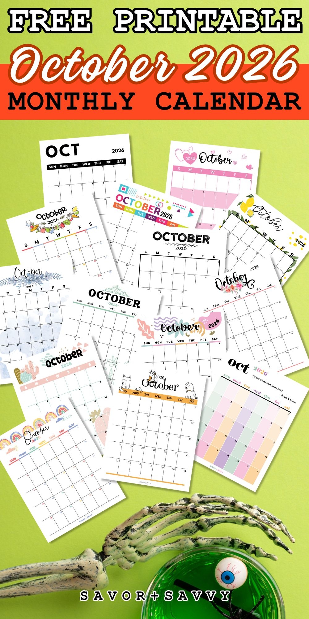 Printable Calendar 2026 October Template