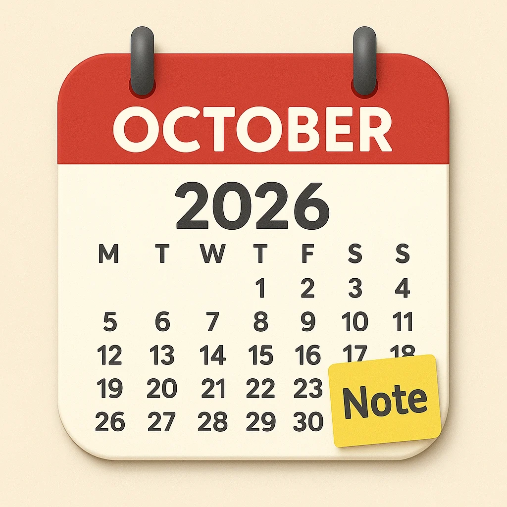 October 2026 Calendar October 2026 Calendar