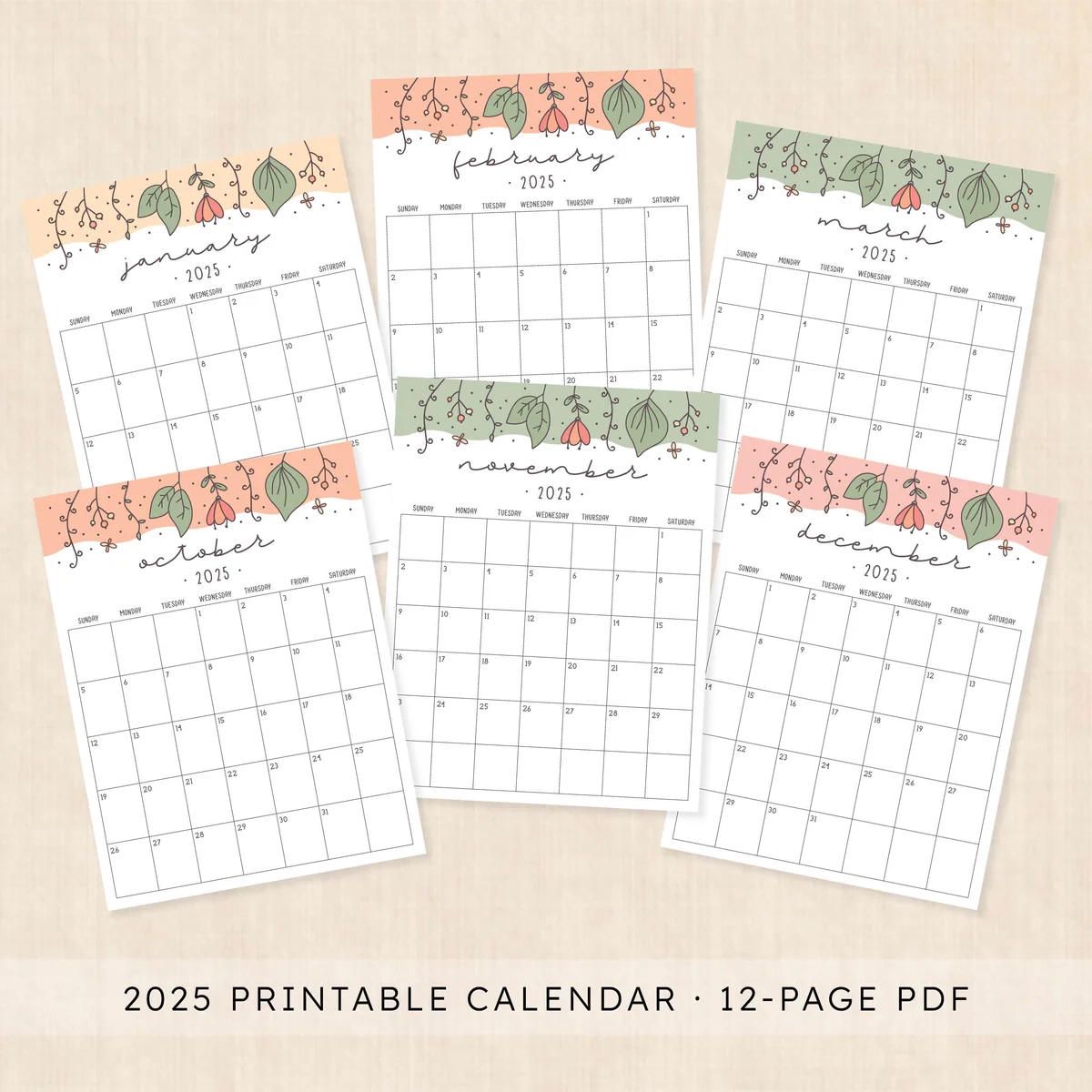 Printable 2025 Calendar Garden Gala