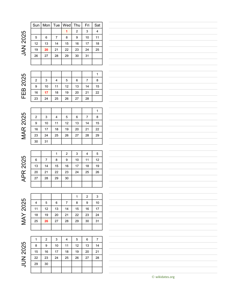 Printable 2025 Calendar WikiDates Printable 2025 Calendar WikiDates