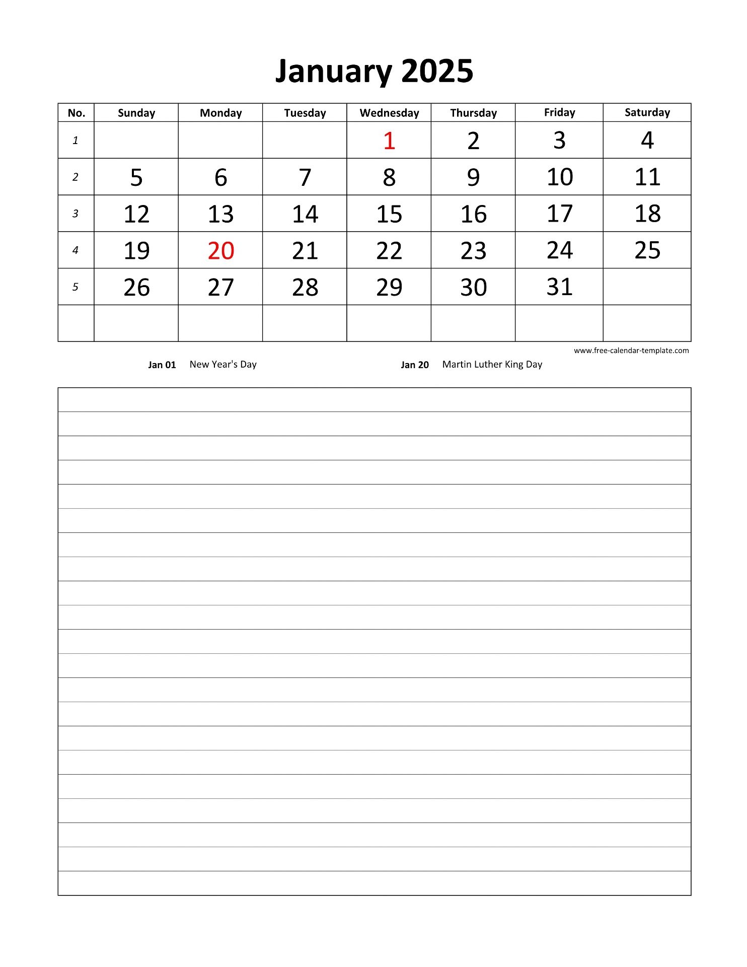 2025 Printable Calendar By Month With Notes 2025 Printable Calendar By Month With Notes