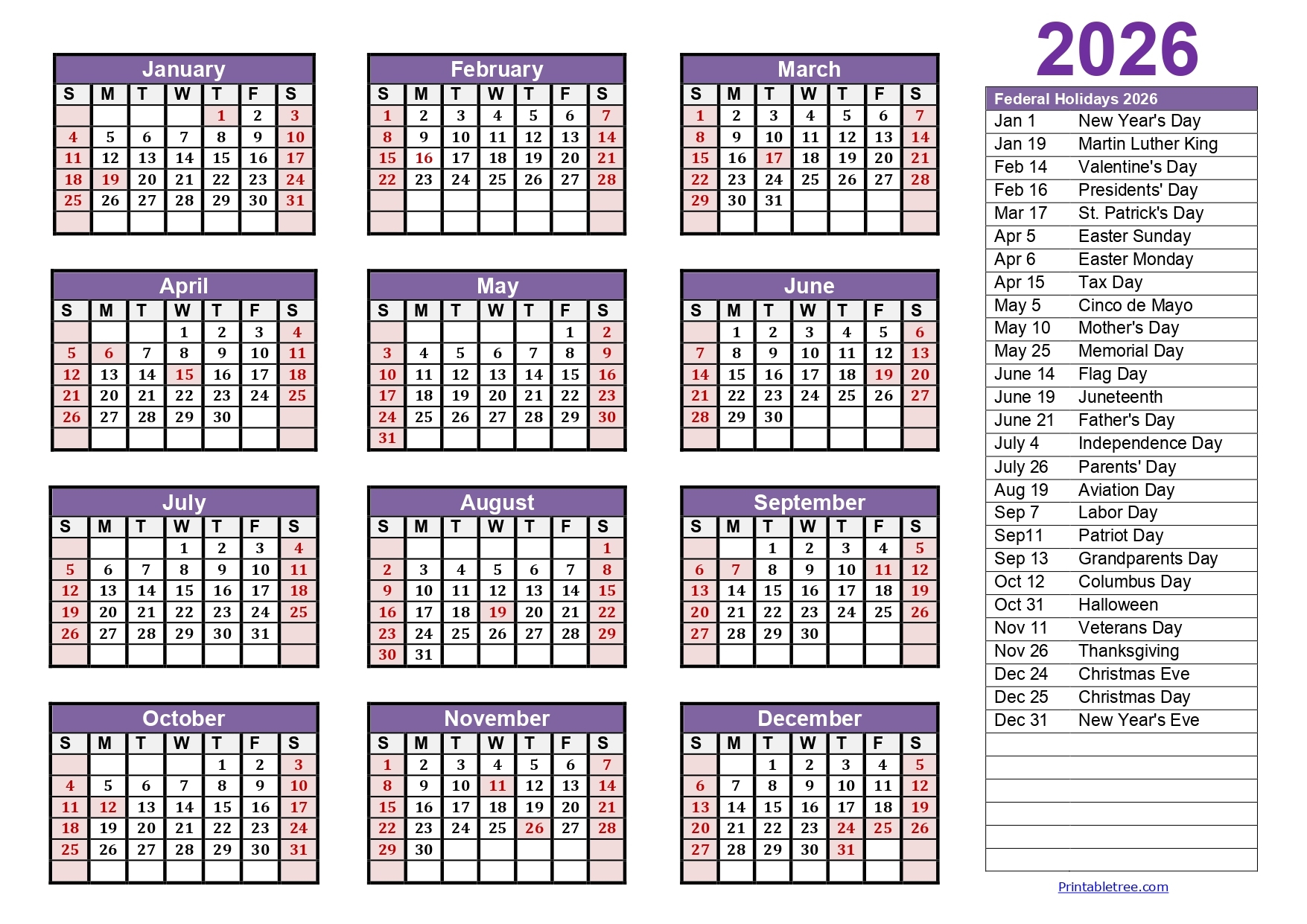 Printable Pdf Calendar 2026 Printable Pdf Calendar 2026