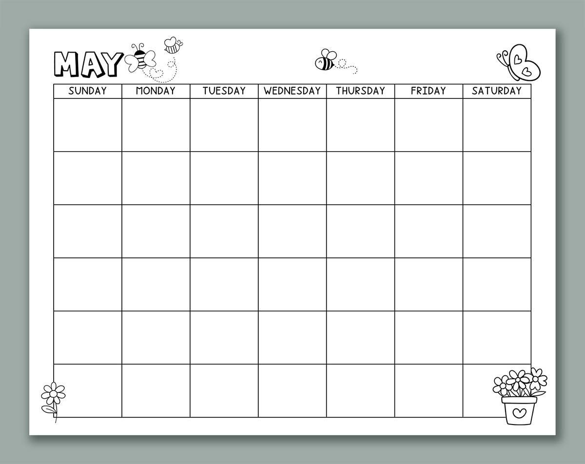 Printable Calendar For Kids 2026 2025 And Undated Versions Included Printable Calendar For Kids 2026 2025 And Undated Versions Included