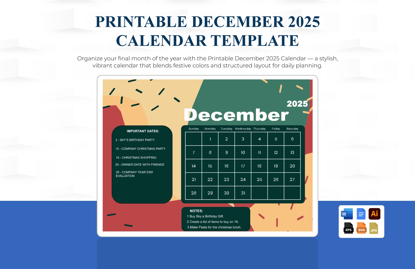 Printable Blank December 2025 Calendar Printable Blank December 2025 Calendar