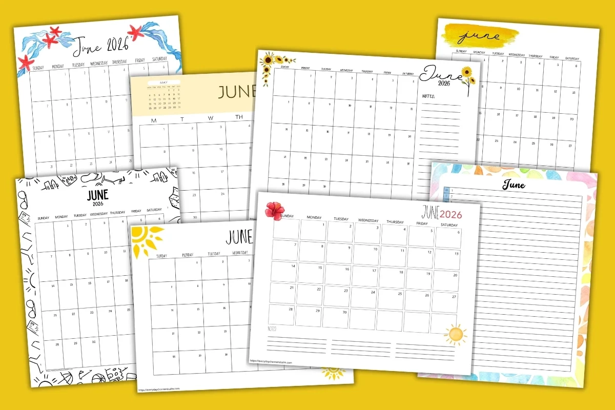 Printable June 2026 Calendars Printable June 2026 Calendars