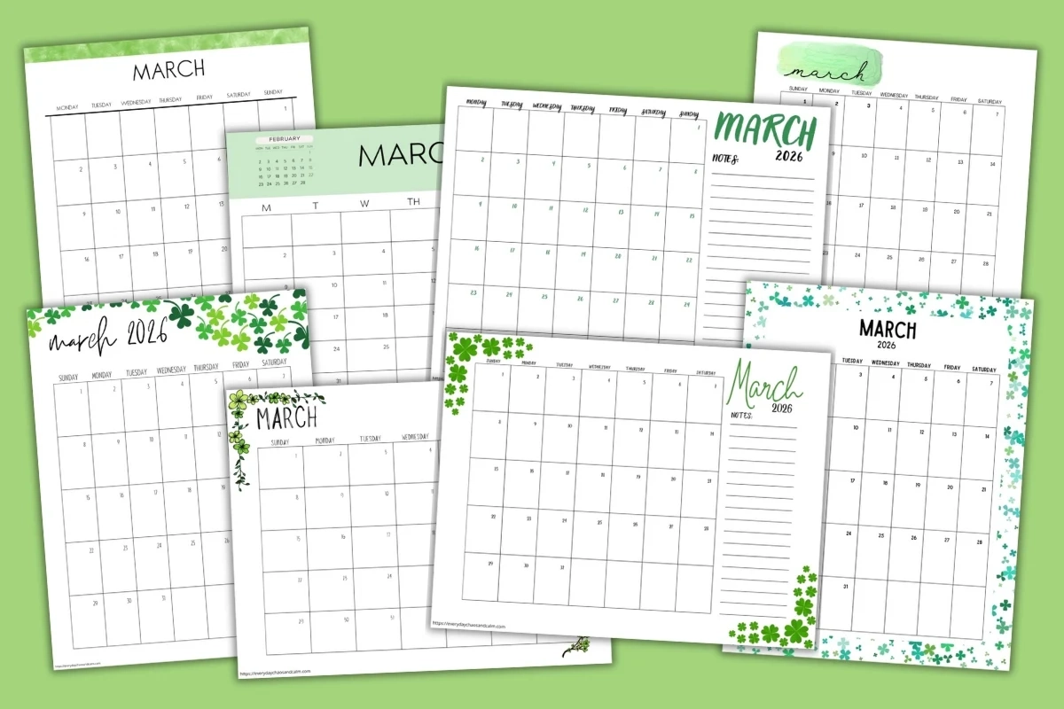 Printable March 2026 Calendars Printable March 2026 Calendars