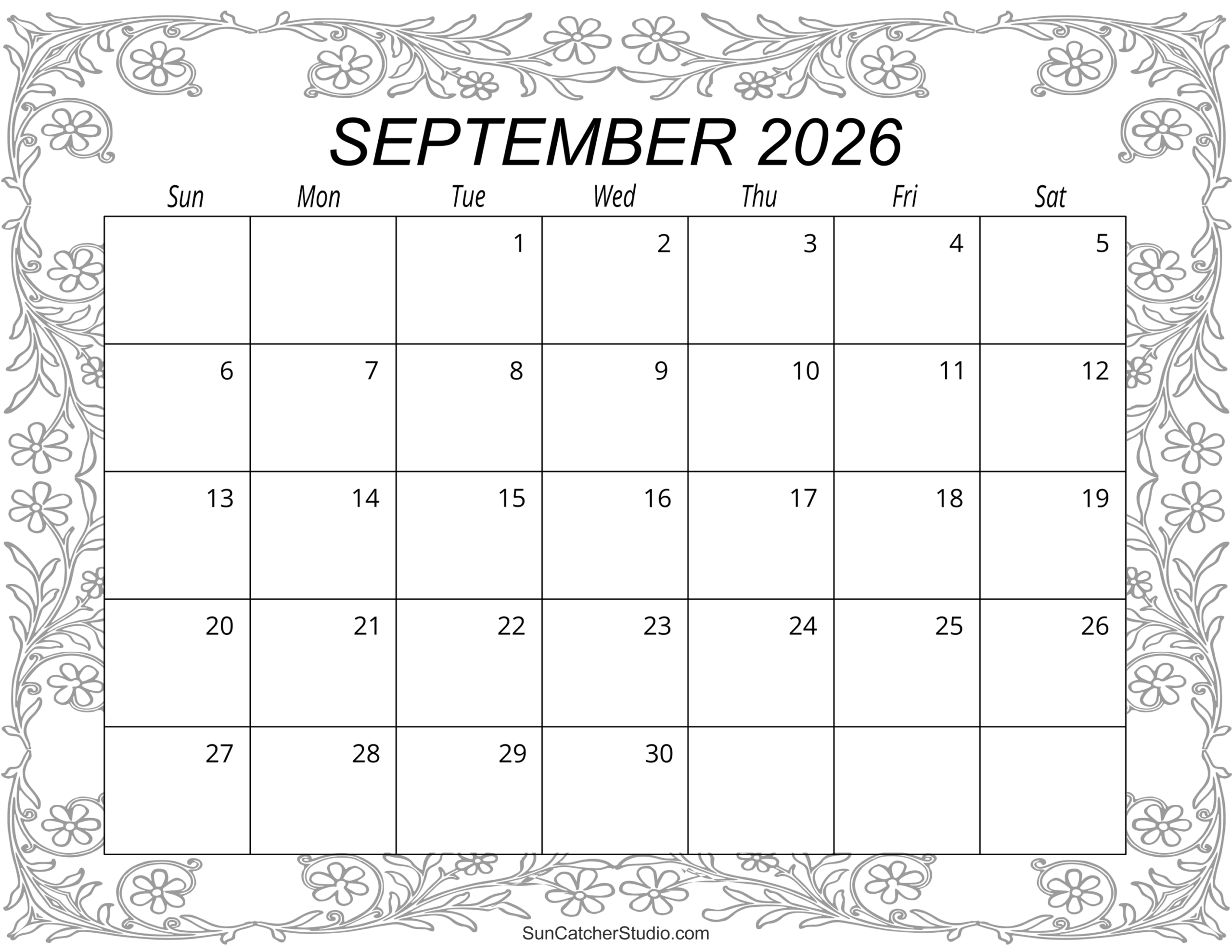 September 2026 Calendar Free Printable Free Printables Monograms Design Tools Patterns DIY Projects September 2026 Calendar Free Printable Free Printables Monograms Design Tools Patterns DIY Projects