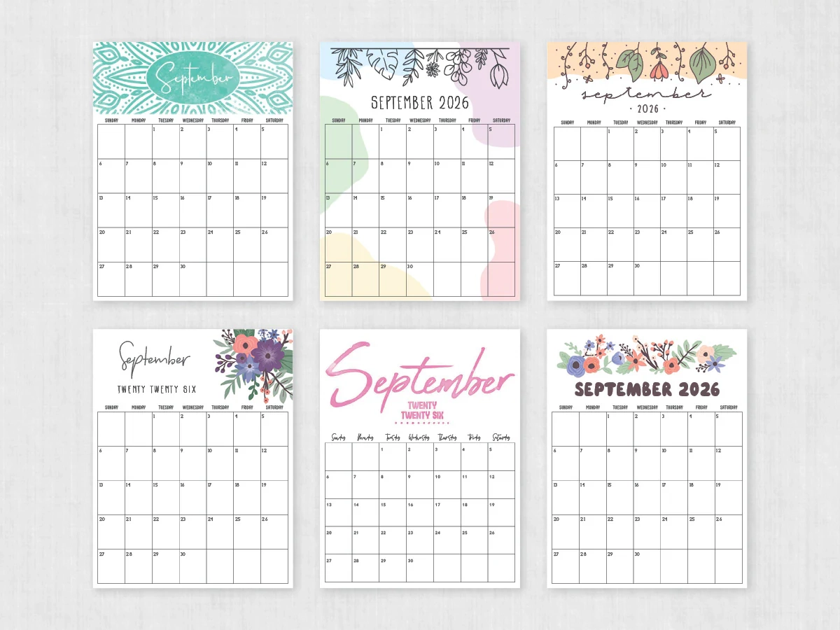 September Blank Calendar 2026 September Blank Calendar 2026