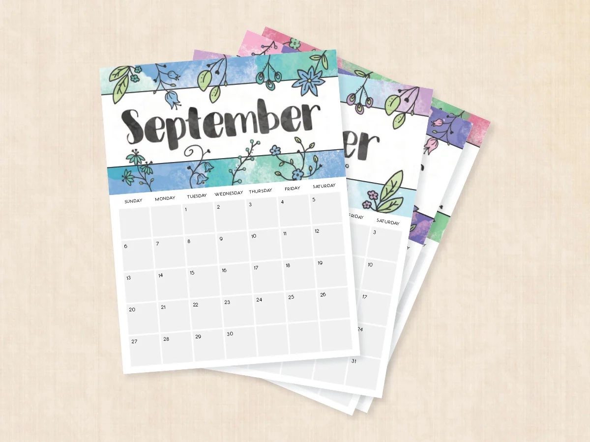 September 2026 Calendar Printable PDF Templates