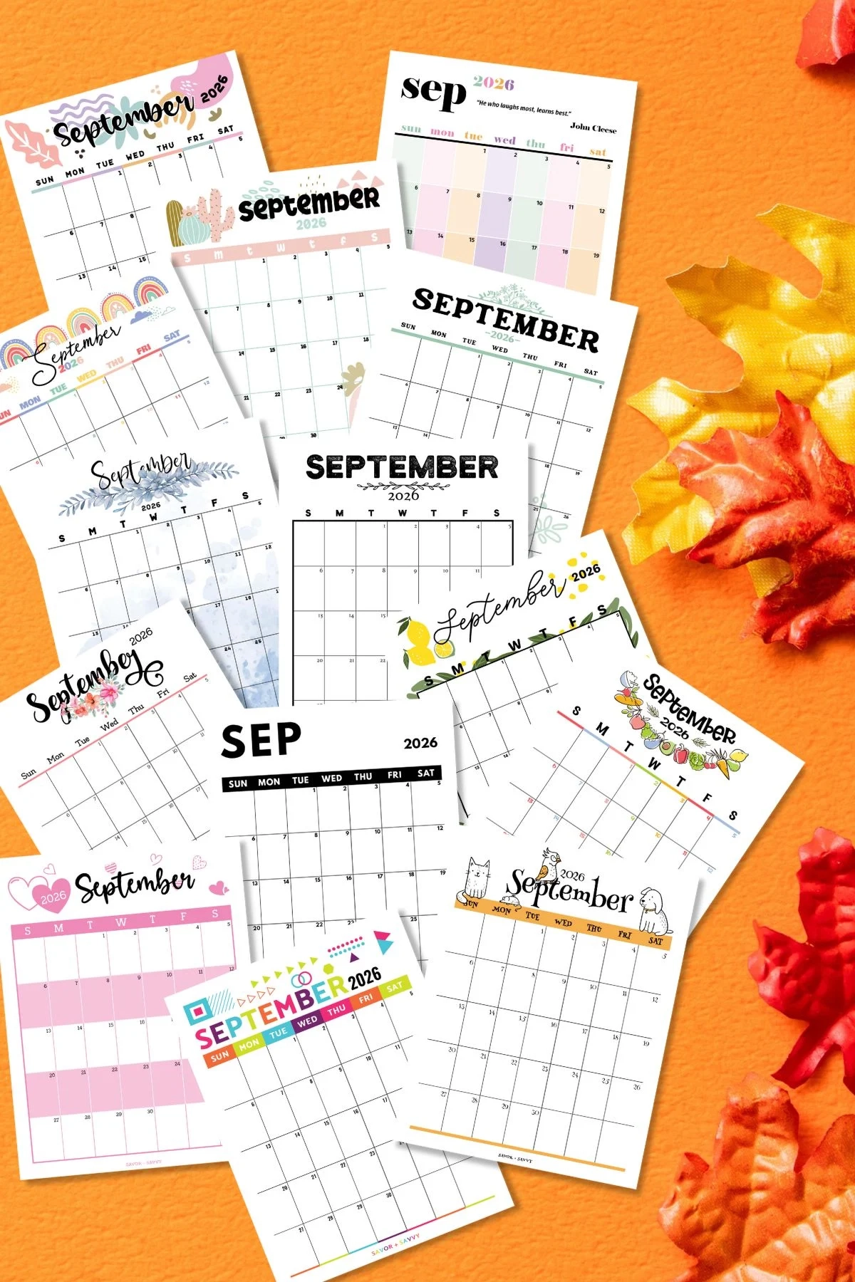 September 2026 Calendar Templates 14 Free Printables Savor Savvy September 2026 Calendar Templates 14 Free Printables Savor Savvy