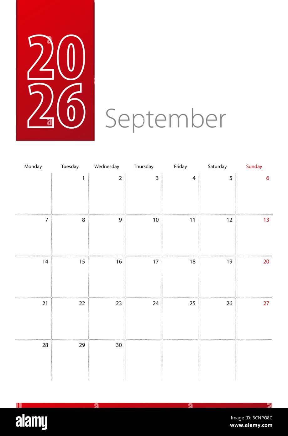 September 2026 Stock Vector Images Alamy