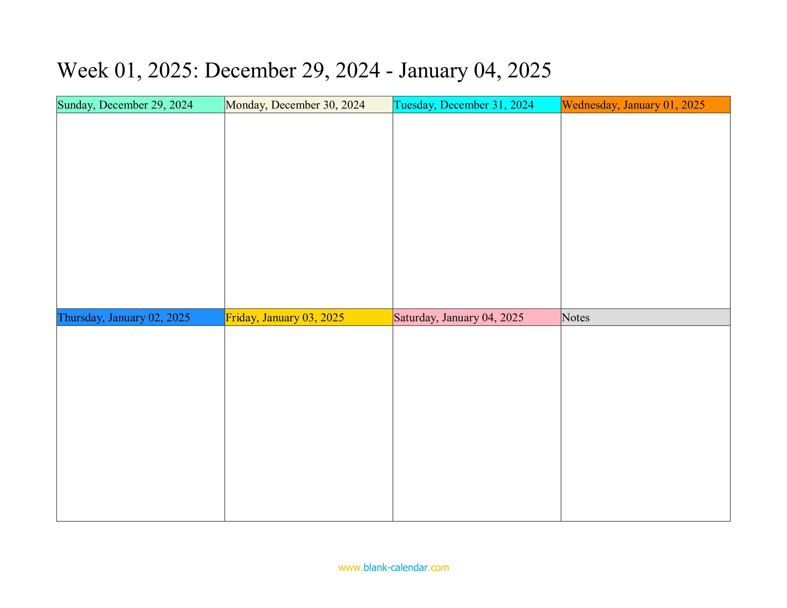 Weekly Calendar 2025 WORD EXCEL PDF Weekly Calendar 2025 WORD EXCEL PDF